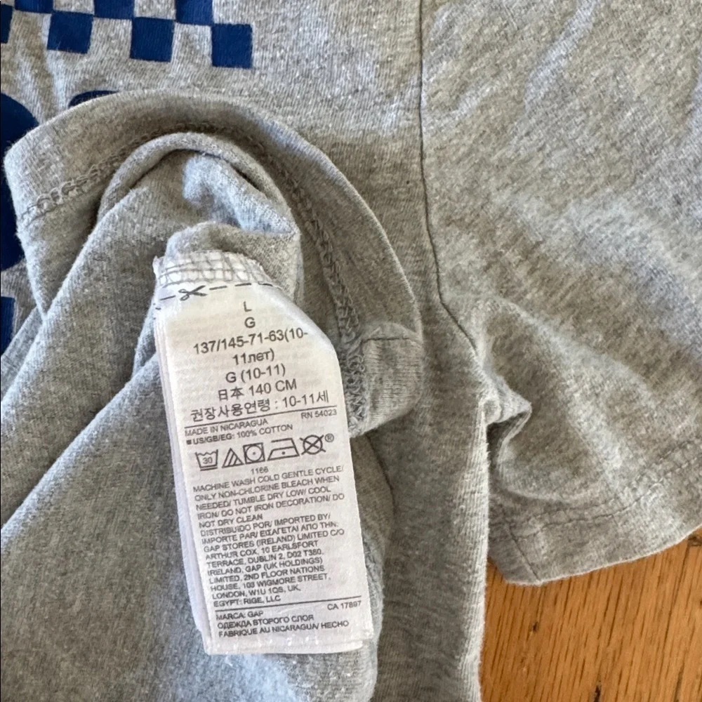 Gap Kids | Gray Graphic Tee | Organic Cotton | Motorcycle/Pizza | size L